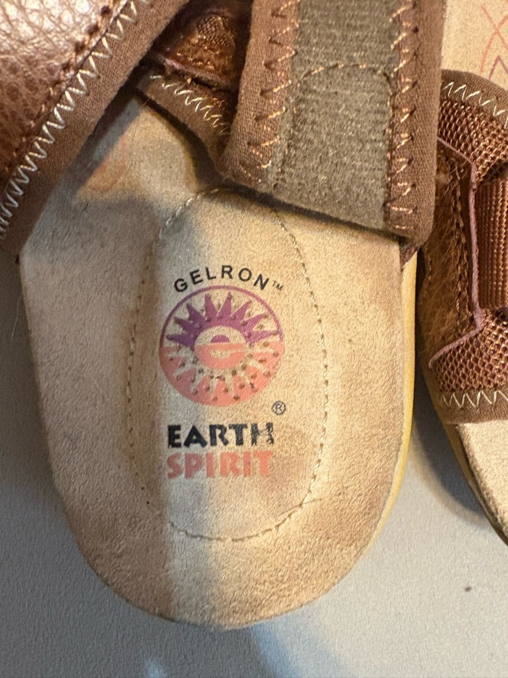 Earth Spirit Brown Leather Adjustable Strap Comfort Sandals - Picture 2 of 6